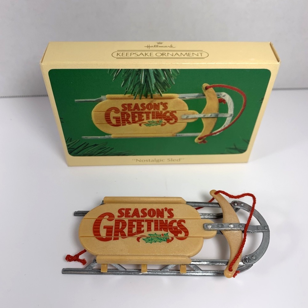 Hallmark 1984 Vintage Nostalgic Sled Ornament‎
